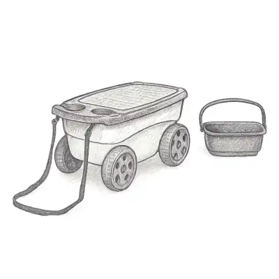 Suncast Portable 12.25" x 13" Plastic Garden Scooter