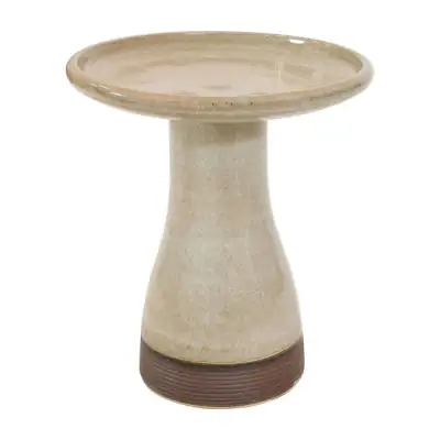 Sunnydaze Glazed Ceramic Duo-Tone Outdoor Bird Bath