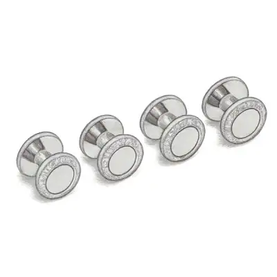 Tateossian Silver and Base Metal Classic Shirt Four-Stud Set