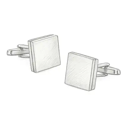 Tie Bar Textured Sweep Silver Cufflinks