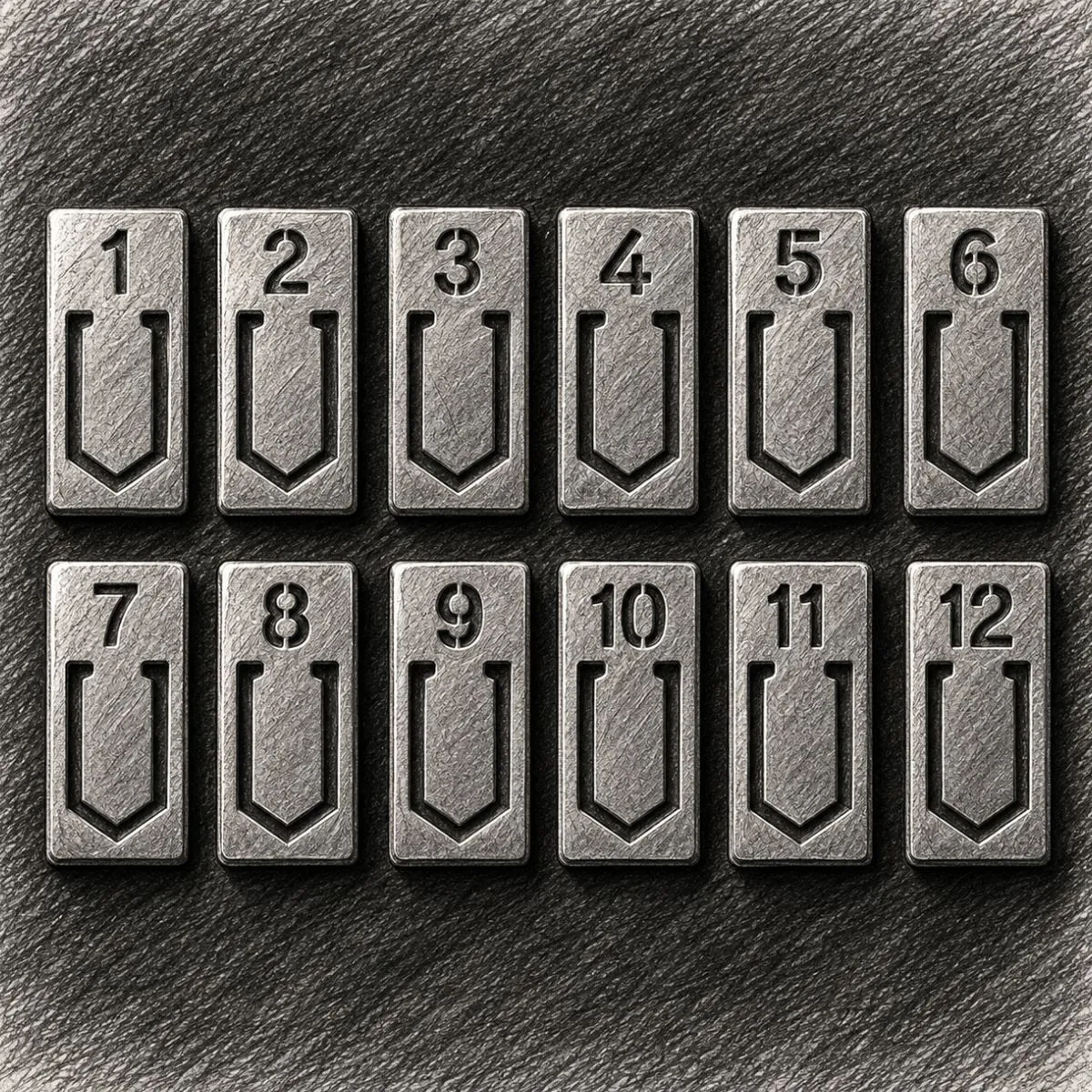 TRAVELER’S TRC Brass Clips Number (Pack of 12 pieces)
