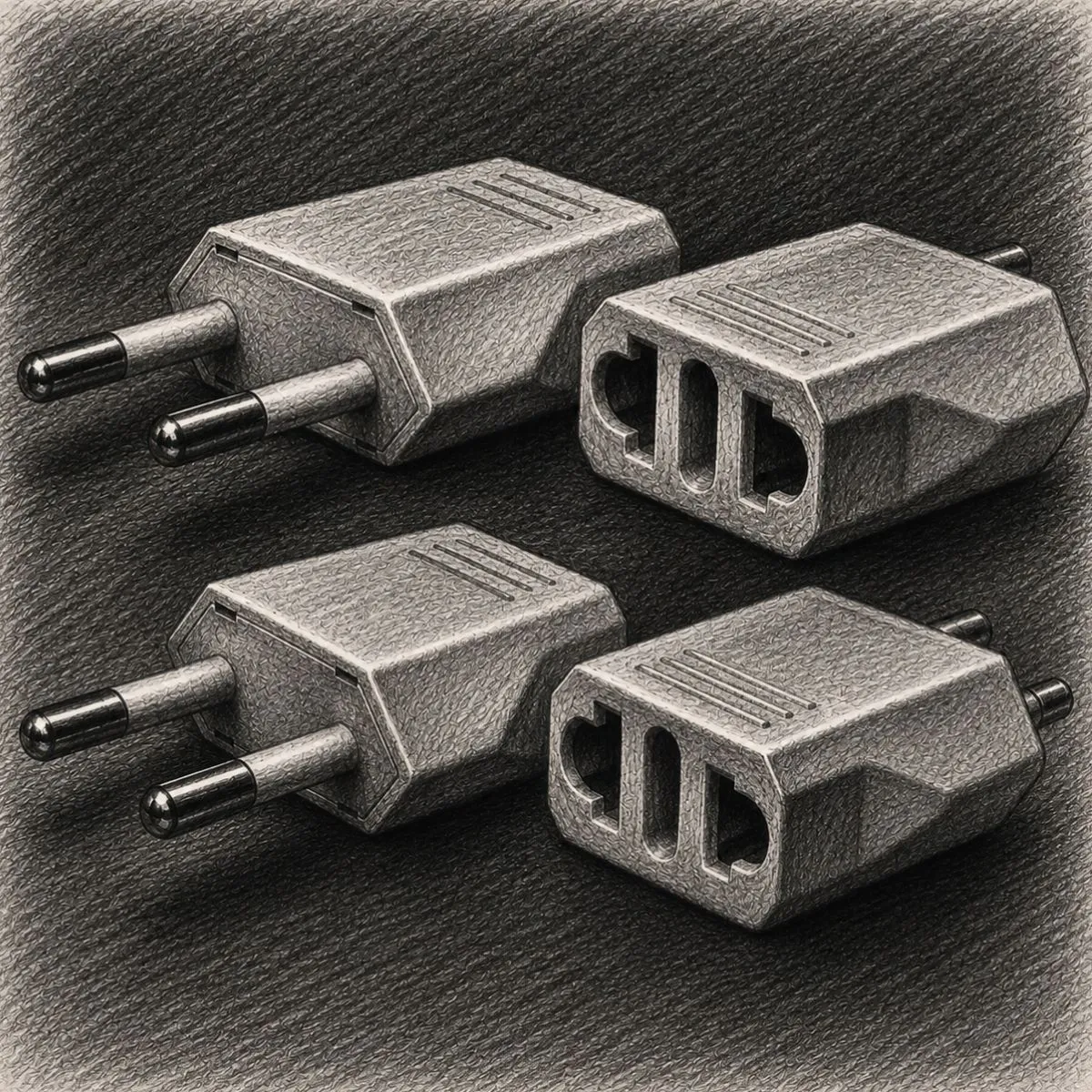 Unidapt European Travel Plug Adapter (Set of 4)