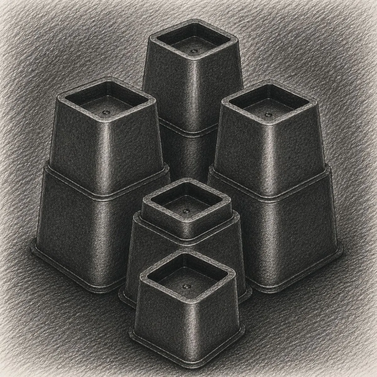 Utopia Deals Adjustable Heavy Duty Furniture Risers (1 Set of 8 Pieces)