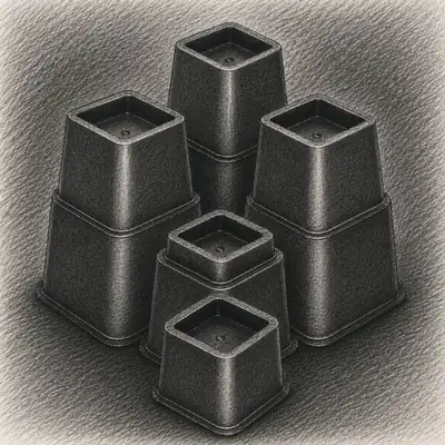 Utopia Deals Adjustable Heavy Duty Furniture Risers (1 Set of 8 Pieces)