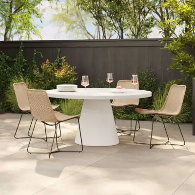 West Elm Concrete Indoor/Outdoor Pedestal Round Dining Table