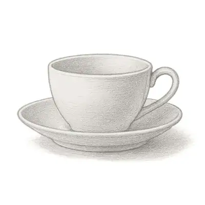 Williams Sonoma Pillivuyt Coupe Porcelain Cups and Saucers (Set of 4)