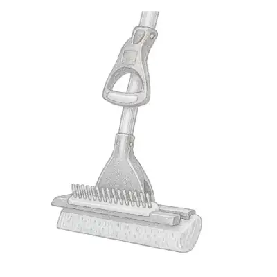 Yocada Sponge Mop with Squeegee and Extendable Telescopic Long Handle