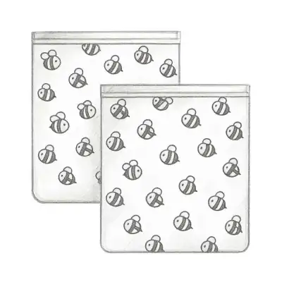 Ziparoos Save the Bees Gallon Reusable Bags (Set of 2)